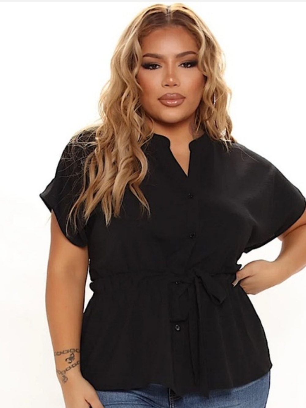 Fashion Nova Women's 2X Waist No Time Blouse